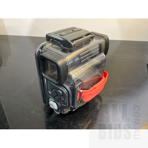 Panasonic G202 VHS-C Movie - Panasonic NV Pro - Akai PV-C20E  - Video Cameras and Sony Hanycam Sports SPK-PC4 Water Resistant Case