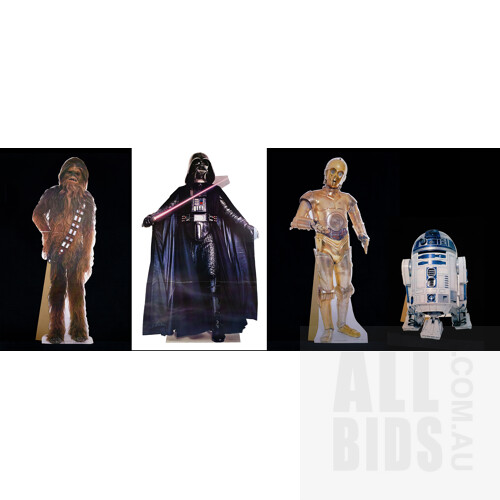 Life Size Star Wars Darth Vader, Chewbacca, CP30 and R2D2 Cardboard Stand Figure