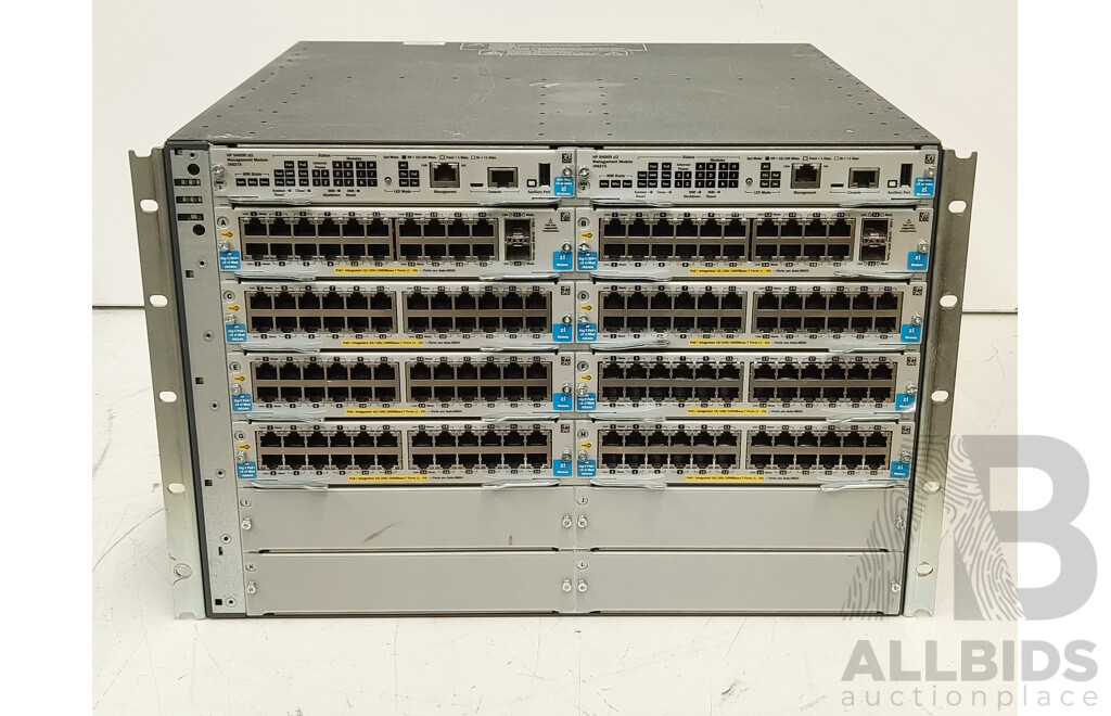 HP (J9851A) Switch Chassis W/ PoE Etherent Modules