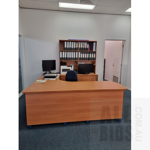 Office Furniture Package - Desk, Shelving Unit and Credenza