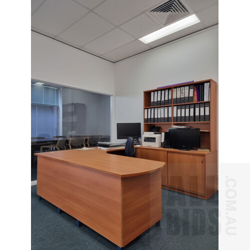 Office Furniture Package - Desk, Shelving Unit and Credenza