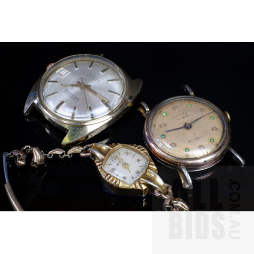 Three Vintage Watches, Oris, Peerless and Another