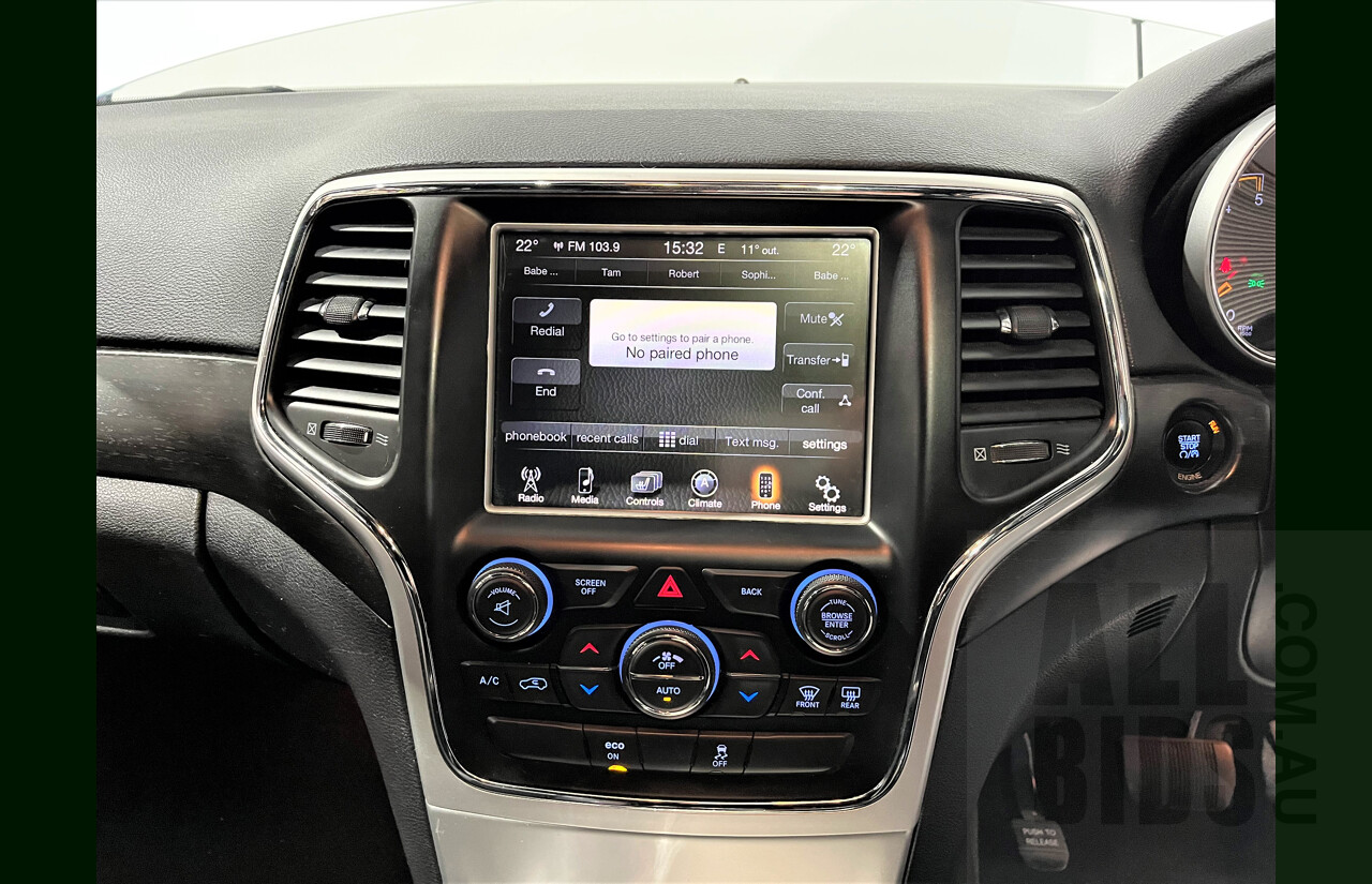 9/2015 Jeep Grand Cherokee Blackhawk (4x4) WK MY15 4d Wagon White 3.0L Turbo Diesel