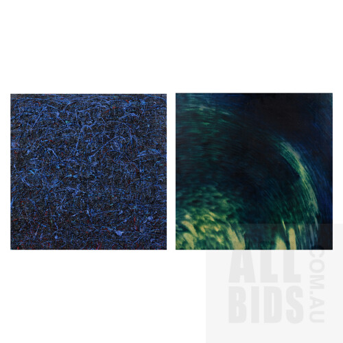 Neil Frazer (born 1961), Dualite Series 1993, Oil on Canvas, each 60 x 60 cm; 60 x 120 cm (overall)