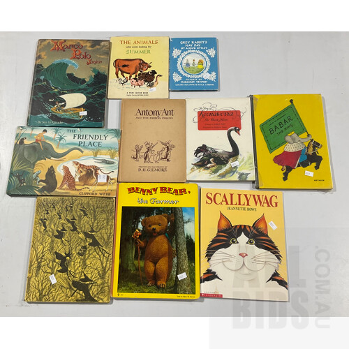 Collection of Ten Mostly Vintage Children’s Books Including Antony Ant and the Earwig Pirates, Benny Bear the Farmer and More