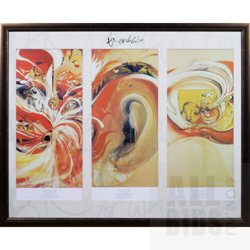 Three Panels from Brett Whiteley's 'The American Dream', Limited Edition Reproduction Prints, Printed by The Helping Hand Group, 88 x 108 cm (overall)