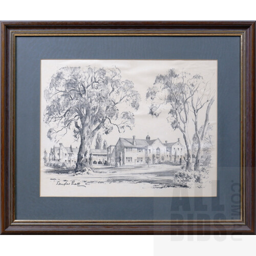 Douglas Pratt (1900-1972), Canberra Grammar School, Offset Print, 27 x 36 cm