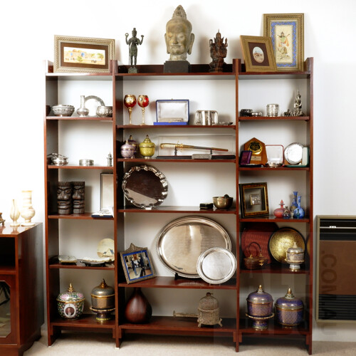 Large Adjustable Laos Redwood Bookcase