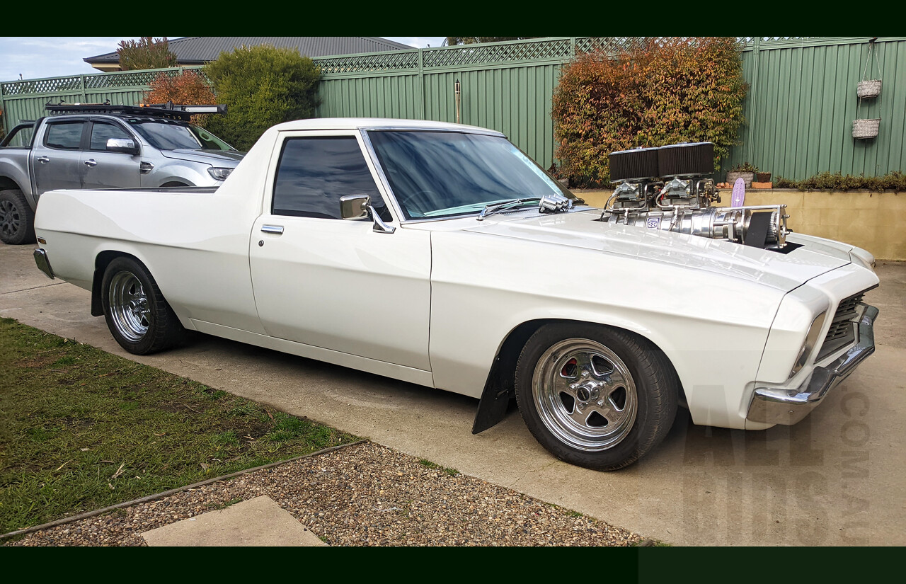 9/1973 Holden Belmont HQ Coupe Utility White 8.1L 496ci V8 with 871 Blower