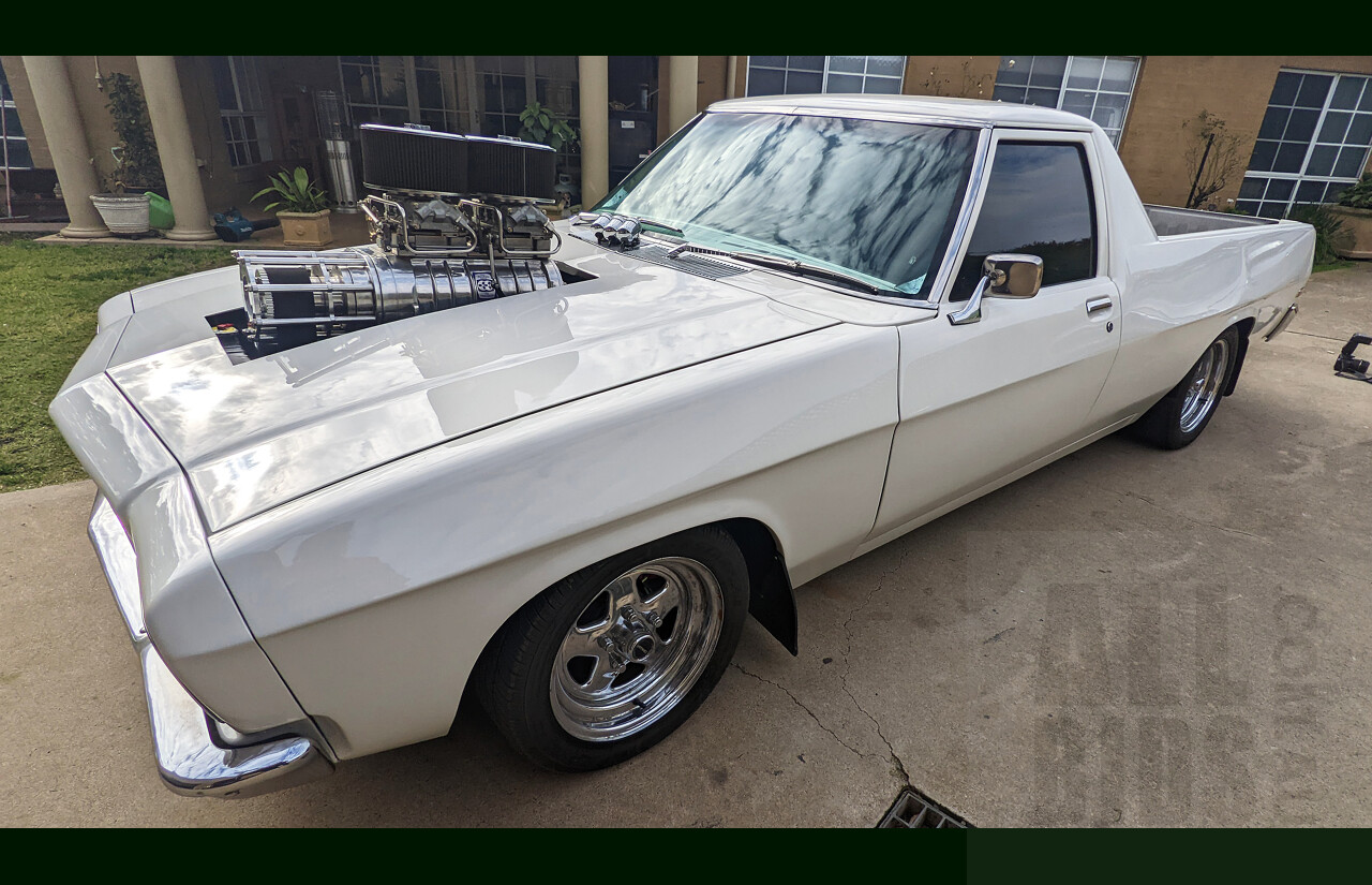 9/1973 Holden Belmont HQ Coupe Utility White 8.1L 496ci V8 with 871 Blower