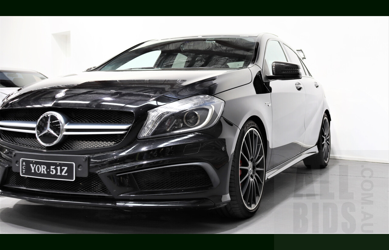 2/2014 Mercedes-Benz A45 AMG W176 5d Hatchback Black 2.0L Turbo