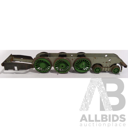 Fabricated Live Steam Locomotive Chassis, Number Two Scale 64mm Gauge, 4-6-2 Configuration, Missing Rear Axle