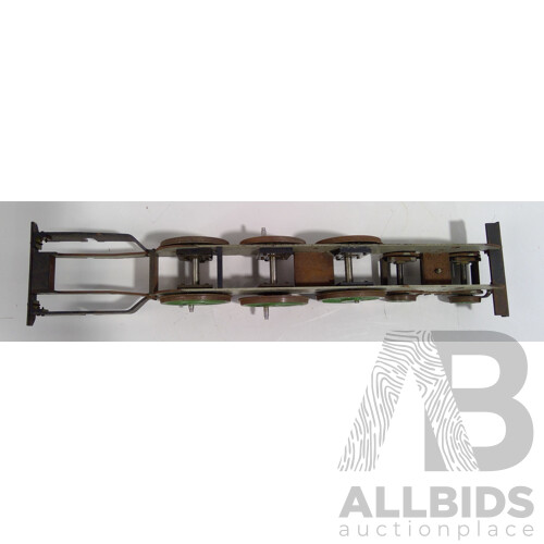 Fabricated Live Steam Locomotive Chassis, Number Two Scale 64mm Gauge, 4-6-2 Configuration, Missing Rear Axle