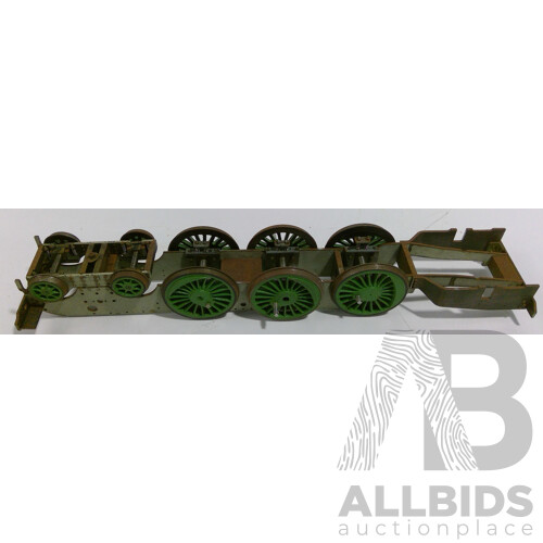 Fabricated Live Steam Locomotive Chassis, Number Two Scale 64mm Gauge, 4-6-2 Configuration, Missing Rear Axle
