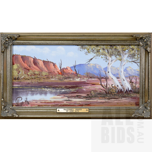 Henk Guth, MacDonnell Ranges, Oil on Canvas, 14 x 29 cm