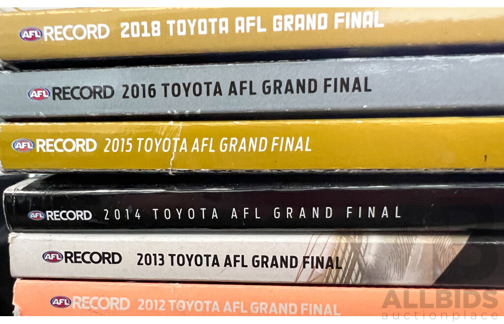 SOLD  SOLD SOLD AFL Record Magazines Lot of Six Including 2012-16 and 2018 AFL Grand Final