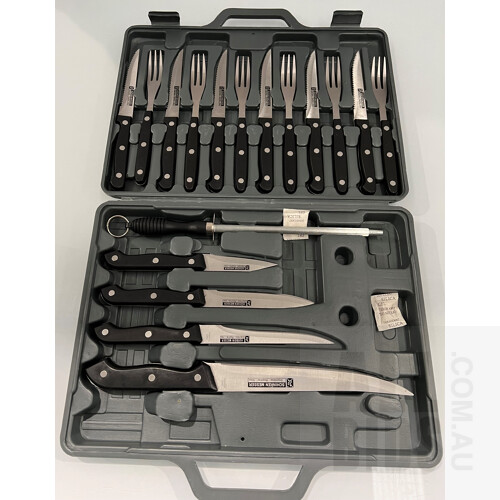 Stainless Steel Cutlery Set  Schinken Messer Brand In Hard Plastic Carry Case