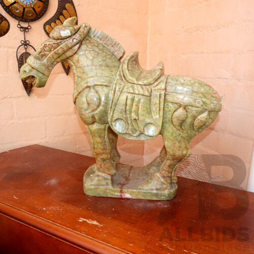 Contemporary Chinese Greenstone Horse