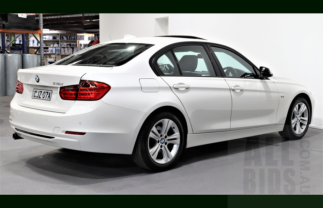 1/2013 BMW 318d Sport LINE F30 4d Sedan White 2.0L Turbo Diesel