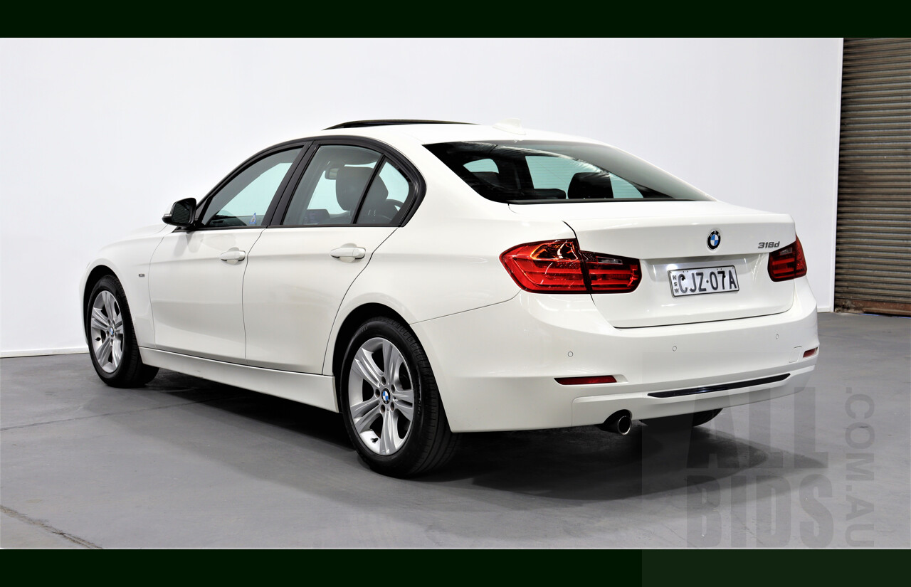 1/2013 BMW 318d Sport LINE F30 4d Sedan White 2.0L Turbo Diesel