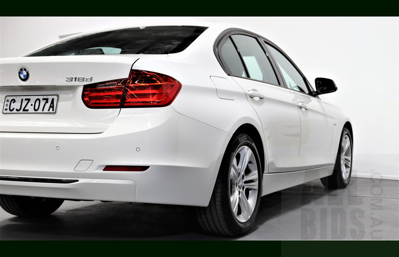 1/2013 BMW 318d Sport LINE F30 4d Sedan White 2.0L Turbo Diesel