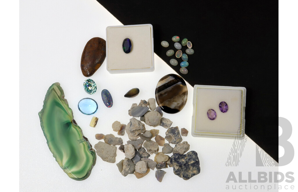Collection of Loose Gems, including Topaz, Opal, Agate, Amethyst and More