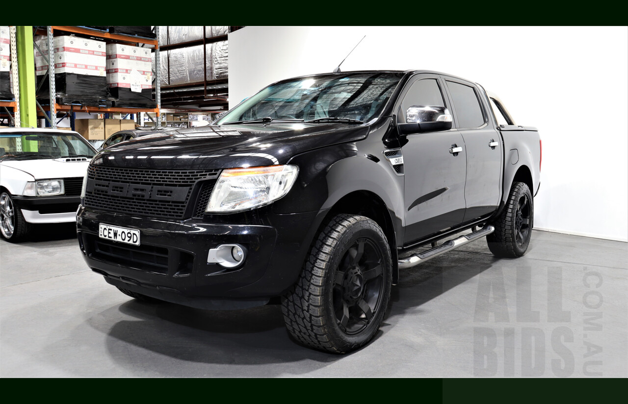 3/2012 Ford Ranger XLT 3.2 (4x4) PX Dual C/Chas Black 3.2L Turbo Diesel