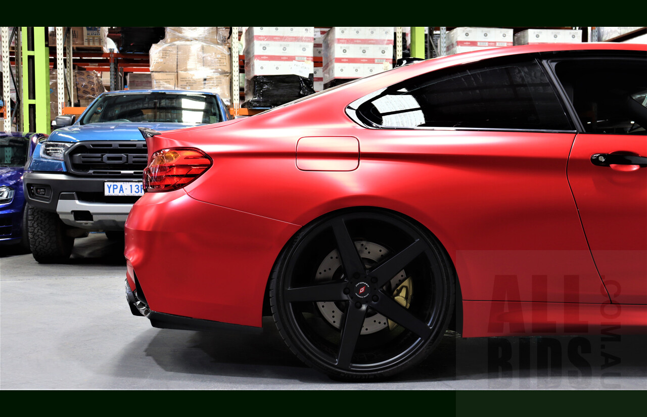 9/2015 BMW M4  F82 LCI 2d Coupe White White Wrapped Matte Red Chrome 3.0L Twin Turbo