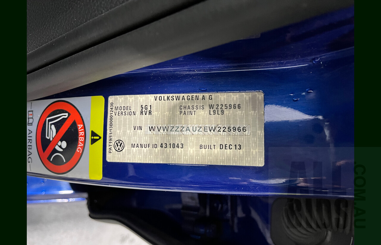 3/2014 Volkswagen Golf R AU MY14 5d Hatchback Blue 2.0L Turbo