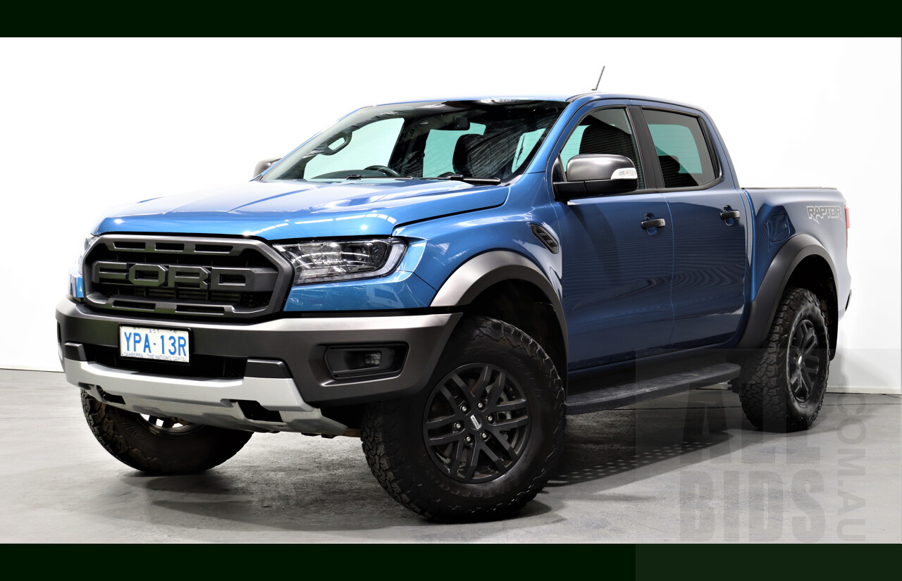 5/2021 Ford Ranger Raptor (4x4) PX MKII Dual Cab Utility Blue 2.0L Turbo Diesel