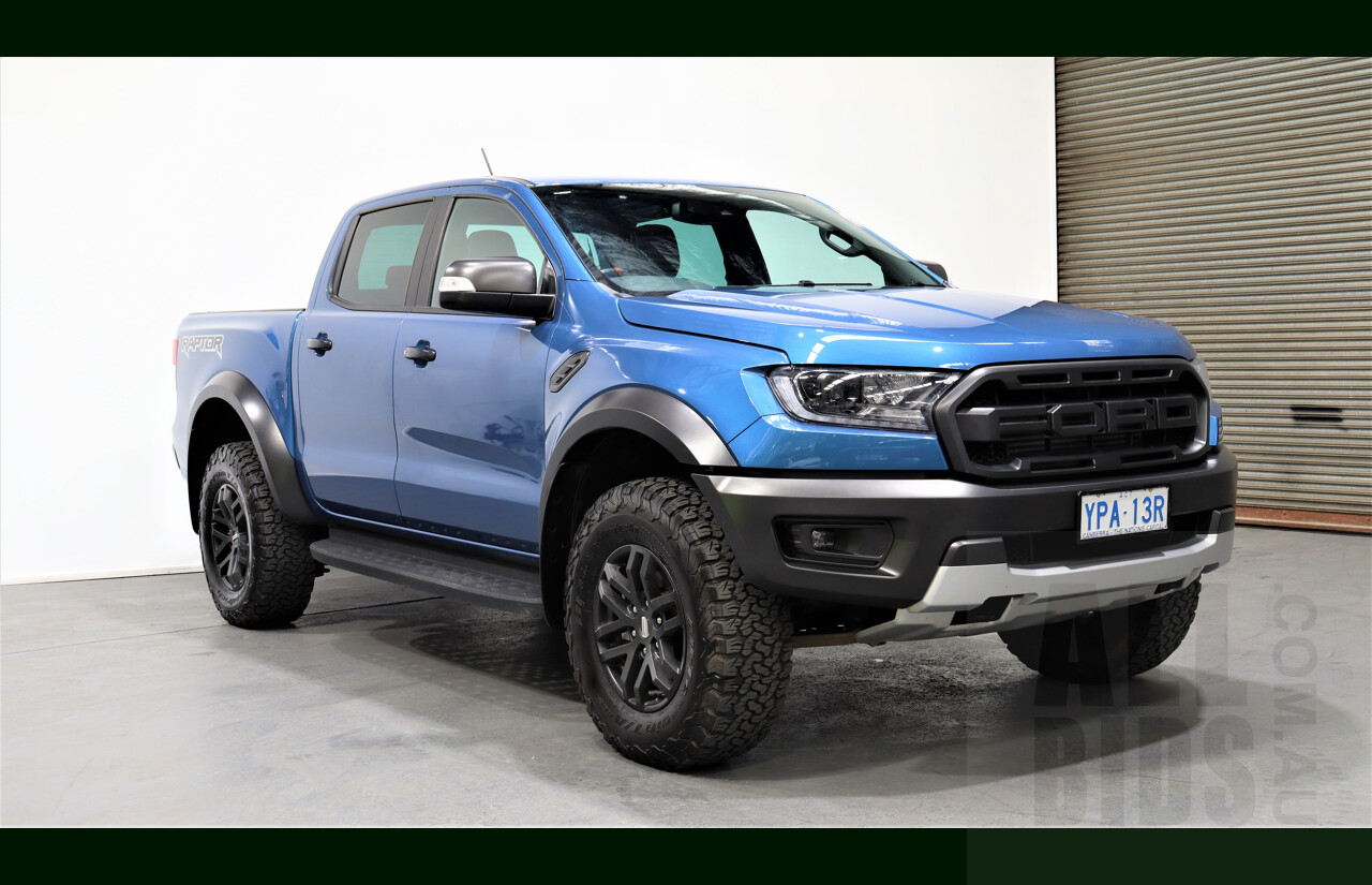 5/2021 Ford Ranger Raptor (4x4) PX MKII Dual Cab Utility Blue 2.0L Turbo Diesel