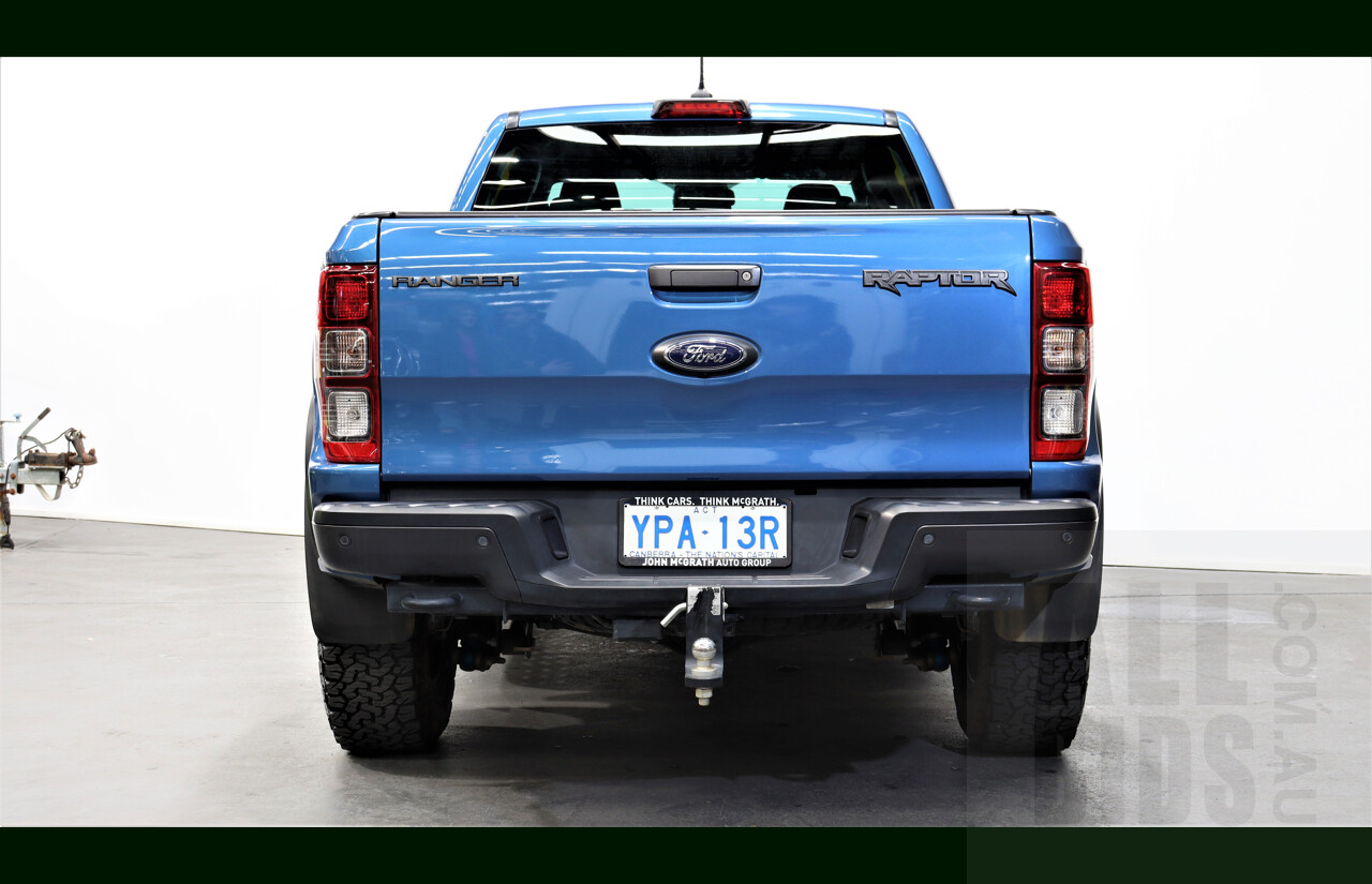 5/2021 Ford Ranger Raptor (4x4) PX MKII Dual Cab Utility Blue 2.0L Turbo Diesel