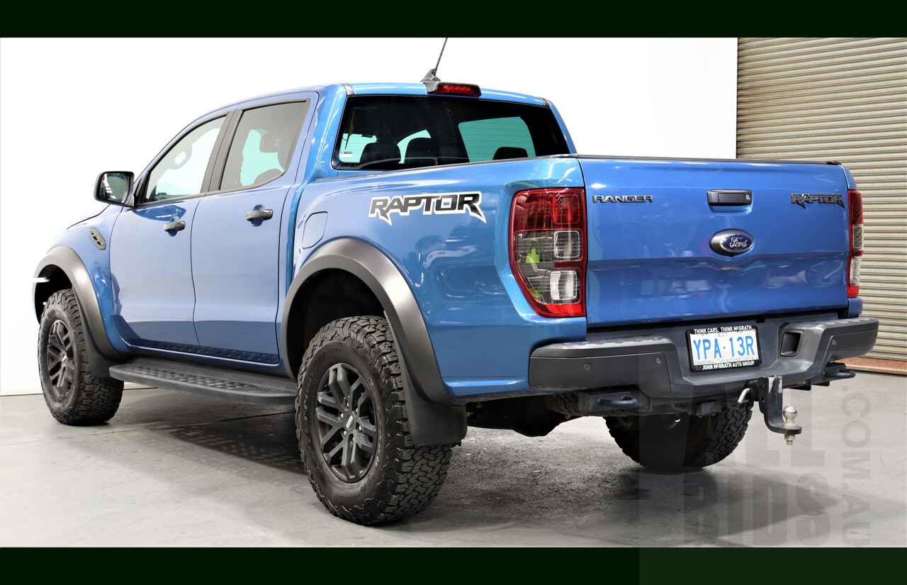 5/2021 Ford Ranger Raptor (4x4) PX MKII Dual Cab Utility Blue 2.0L Turbo Diesel