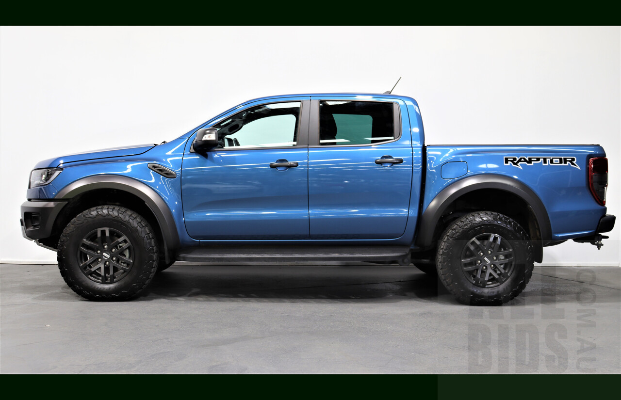 5/2021 Ford Ranger Raptor (4x4) PX MKII Dual Cab Utility Blue 2.0L Turbo Diesel