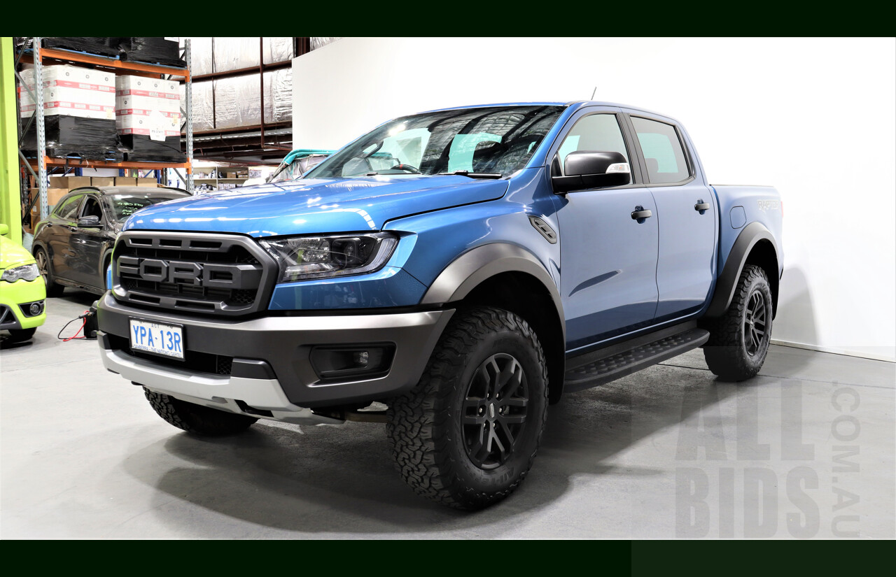 5/2021 Ford Ranger Raptor (4x4) PX MKII Dual Cab Utility Blue 2.0L Turbo Diesel