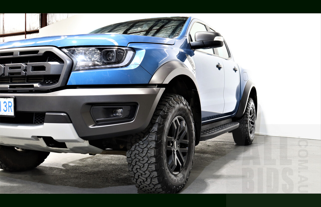 5/2021 Ford Ranger Raptor (4x4) PX MKII Dual Cab Utility Blue 2.0L Turbo Diesel