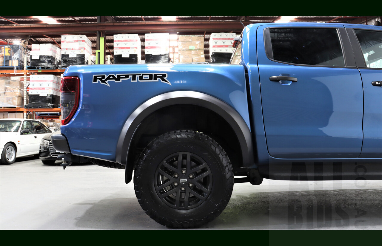 5/2021 Ford Ranger Raptor (4x4) PX MKII Dual Cab Utility Blue 2.0L Turbo Diesel