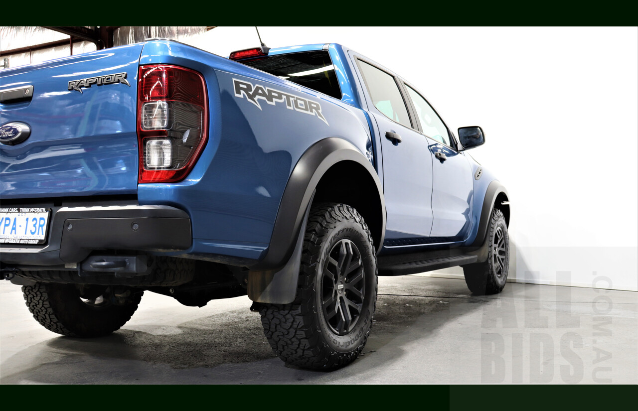 5/2021 Ford Ranger Raptor (4x4) PX MKII Dual Cab Utility Blue 2.0L Turbo Diesel