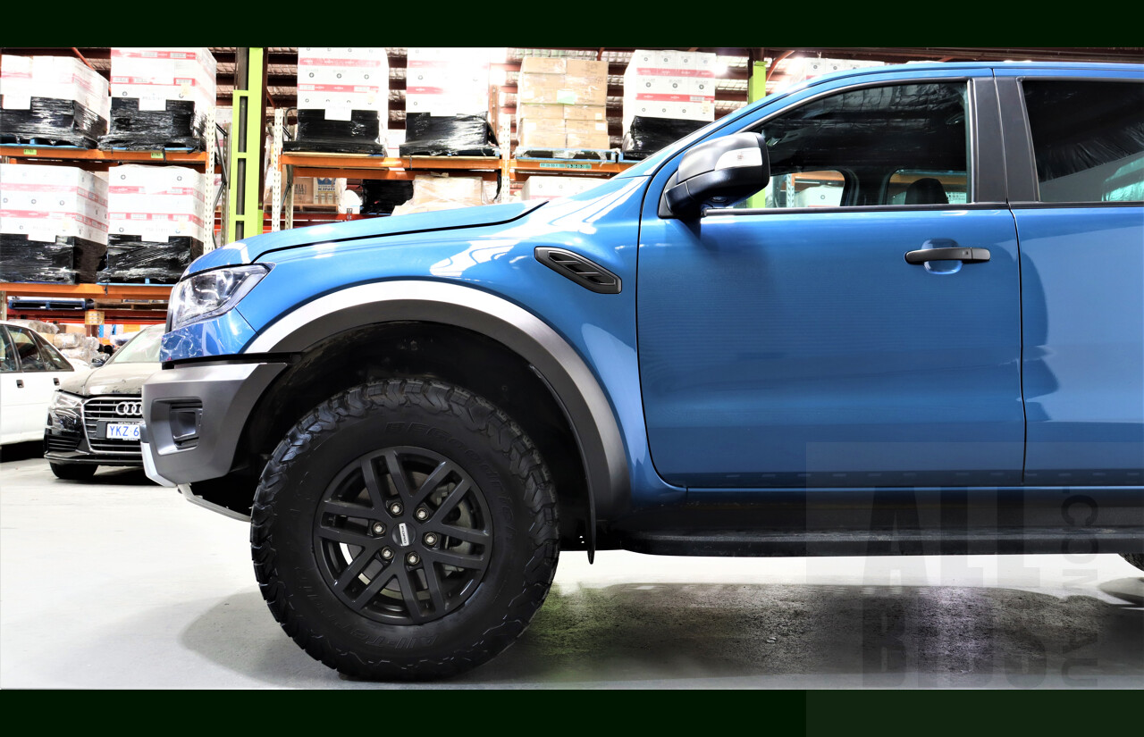 5/2021 Ford Ranger Raptor (4x4) PX MKII Dual Cab Utility Blue 2.0L Turbo Diesel