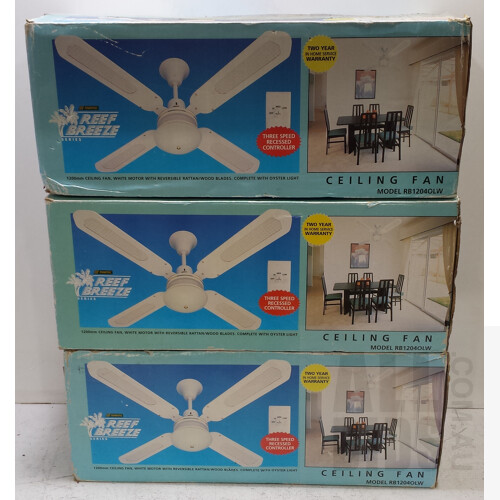 Martec Reef Breeze Ceiling Fans RB12040LW - Lot of 3