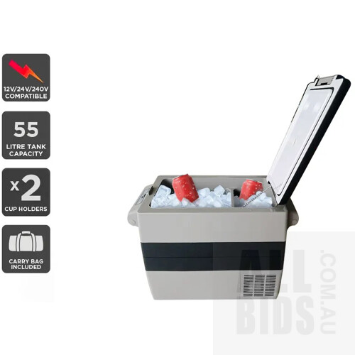 Komodo 55L Camping Portable Dual Zone Fridge Freezer Cooler - ORP $419