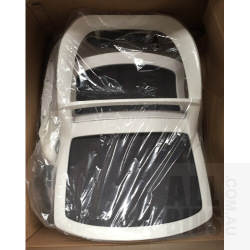 Ergolux Emerson Office Chair (White Frame, Grey) - ORP $279
