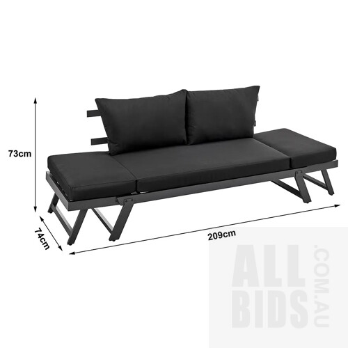 Matt Blatt Orlando Outdoor Foldable Lounge (Black/Black) - ORP $499