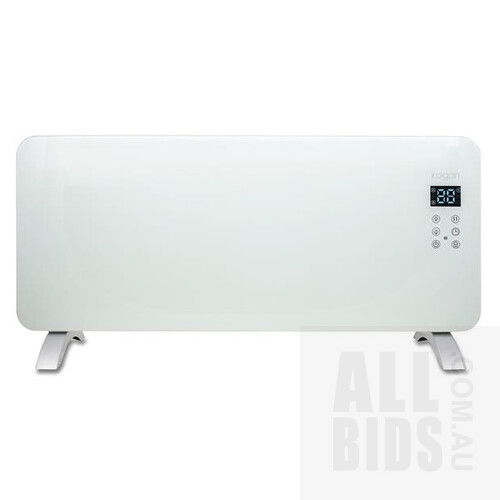 White Kogan SmarterHome™ 2000W Smart Glass Panel Heater in Original Box - ORP $89.99