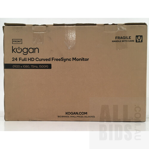 Kogan 24" Curved Full HD 75Hz FreeSync Gaming Monitor (1920 x 1080) - ORP $199.00