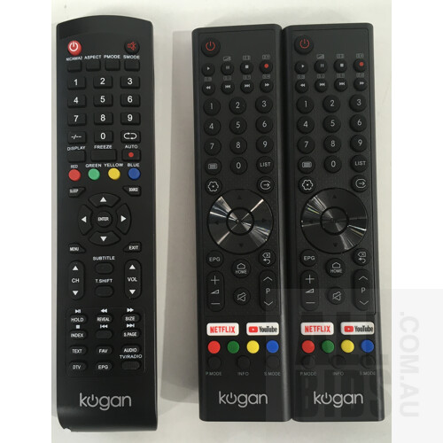 Kogan TV Remote Controls T002 And Q001 - Lot Of Three - ORP $149.97