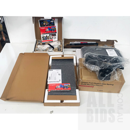 Assorted Computer Kogan Brand Accessories Laptop Stands, Moniter Mounts in Original Boxes - Lot of 5 - ORP $187.95