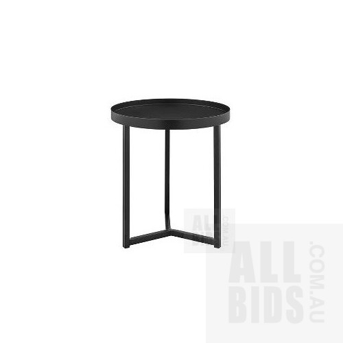 Ovela Burnaby Console Table (Natural/White) and Ovela Luna Side Table (Black)  - Lot of 2 - ORP $87.98