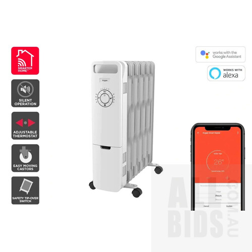 Kogan SmarterHome™ 2400W Smart Oil Heater (11 Fin, White) - ORP $99.90