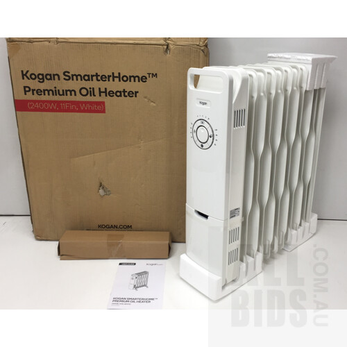 Kogan SmarterHome™ 2400W Smart Oil Heater (11 Fin, White) - ORP $99.90